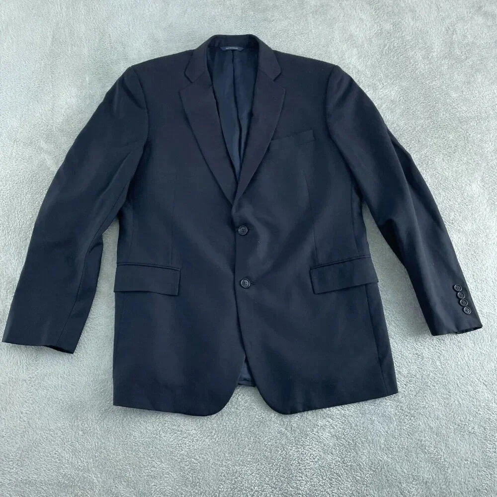 Brooks Brothers Mens Wool Blend Blazer Jacket 43L Classic Fit Black 3794